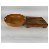 Butcher Block Cutting Board & Wood Bowl