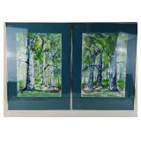 Framed Watercolor "Mirror Image" 21" x 29"