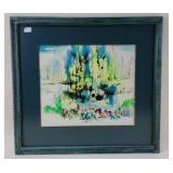 Framed Watercolor 1976 22" x 20"