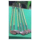 6 Oak Shaft Clubs - See Description