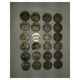 Washington Silver Quarters 1934 - 1964 PDS  × 24