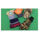 Camo Gloves, 4 Asst. Hats