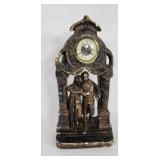 West Germany Table Clock With Colonial Couple