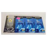 4 New Blank VHS Tapes