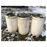 3 Plastic Barrels