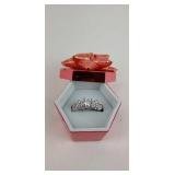 Silver CZ Bling Ring,  Size 8