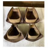4 Wood/Leather Saddle Stirrups