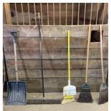 Lot of Plastic Shovel & 3 Brooms