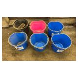 6- Plastic Buckets and Some Brushes