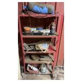 Metal shelf & contents