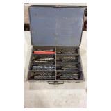 Assortment Of Drill Bits In Metal Case