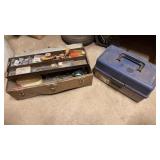 Metal Tool box with Fishing items and Empty