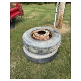 2-Goodyear 295/75R22.5 Tires and Rims