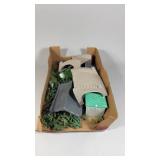 Lot of Toy Green Soldiers & Base Set Up