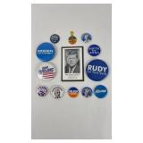 Vintage Political Pins & Kennedy Funeral Card