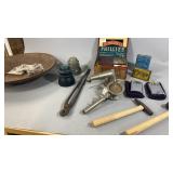 Insulators, Tins, Tool Lot & More