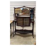 Mahogany Bow Front Etegere Music Cabinet