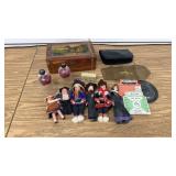 Wood Jewelry Box, Dolls, Asst.