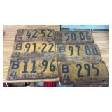 6 Vintage License Plates