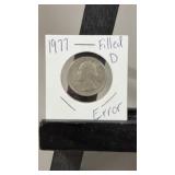 1977-D Filled Error Quarter