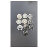 10 Kennedy Half Dollars