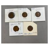5 Lincoln Pennies