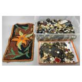 Button Collection, Hooked Rug Piece