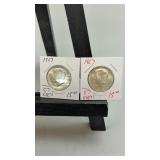 2-1967 Kennedy 40% Silver Half Dollars