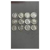 12 Roosevelt Dimes
