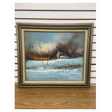 Winter Landscape Framed Canvas Oil Painting