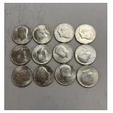 12 Bicentennial Kennedy Half Dollars