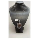 Mud Crack Fossil Pendant Necklace W/Chain