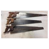 3 Vintage Wood Saws