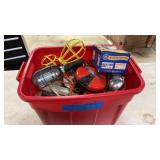 Tote Of Electric Cords Power Strips Trouble Lights