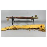 Ornamental Peace Pipe W/Leather Cover