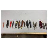 Variety Of Old Pocket Knives