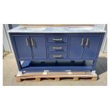 New-60IN Manhattan Double Vanity Navy Blue