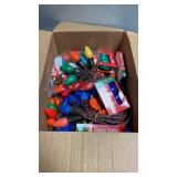Box Of Vintage Christmas Bulb Lights