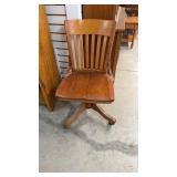 Sikes Wooden Desk Rolling Chair