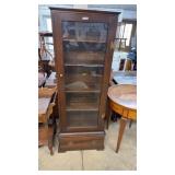 Tall Wooden Curio Cabinet W/Drawer