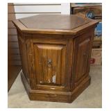 Hexagonal Accent Table W/Cabinet Storage