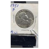 1951-P Silver Ben Franklin Half Dollar