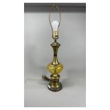 Mid Century Table Lamp W/Brass Base