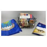 Airforce Flag & American Eagle Flag W/ Basket of