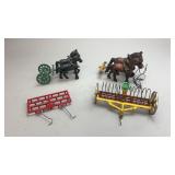 Cast Iron horses W/ Rakes