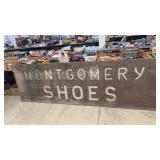 Large Wood Montgomery Shoes Sign