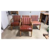 Vintage Style Armchairs Mid Century  Leather