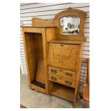 Antique Oak Side by side Secretary Desk & Cabinet