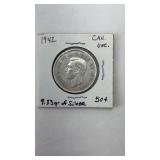 1942 Canadian 50 Cent Piece- 9.33 Grams of Silver