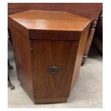 Mid century Modern Hexagonal Side Table W/Cabinet